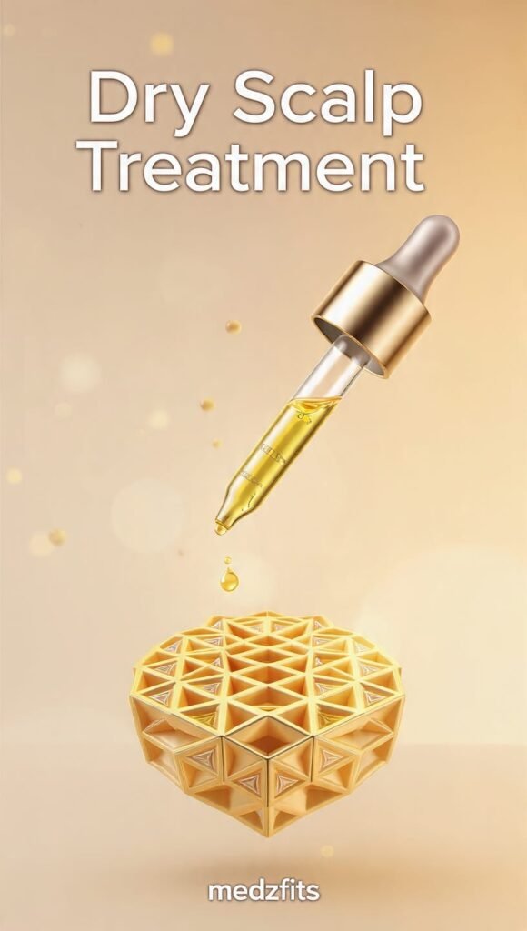 dry scalp treatment serum dropper with golden oil for itchy flaky scalp relief