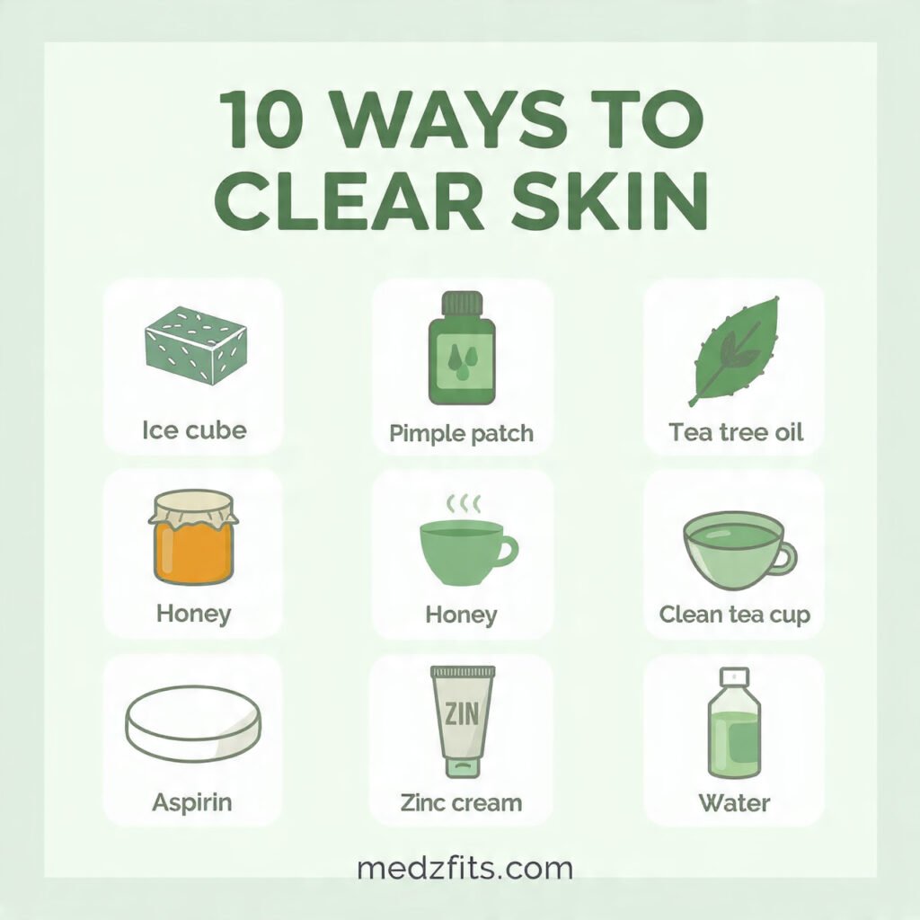 how to get rid of pimples - 10 overnight tips infographic